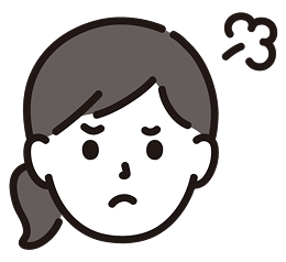 不満な顔