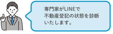 専門家がLINEで不動産登記の状態を診断いたします。